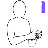 Letter I shown in finger alphabet