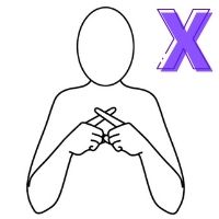 Letter X shown in finger alphabet